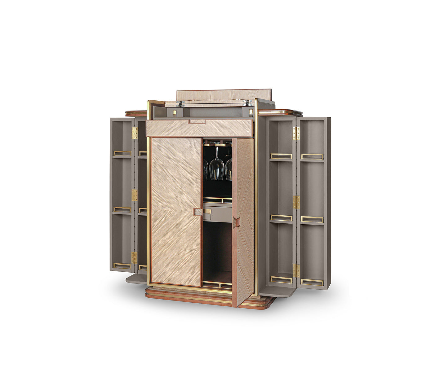 Buy Bowlyn Cocktail Bar - Side Compartments with Bottle Storage - Madheke