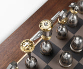 Buy 3L Shatranj Chess Set - Matte Black Powder Coating and Nickel - Madheke