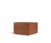 Buy Arizona Pouf - Crafted Leather Wide Weave - Madheke