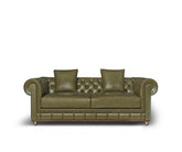 Fitz Chesterfield Sofa 2 Seater, Green