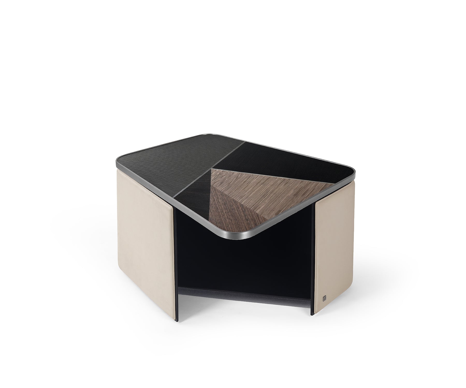 Tabula Nest of Tables Medium - Leather & Wood Finish - Madheke
